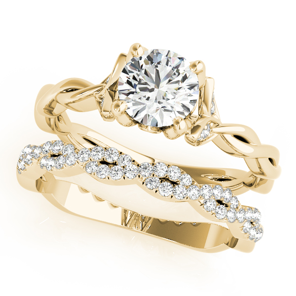 The Celeste Solitaire Engagement Ring, set view