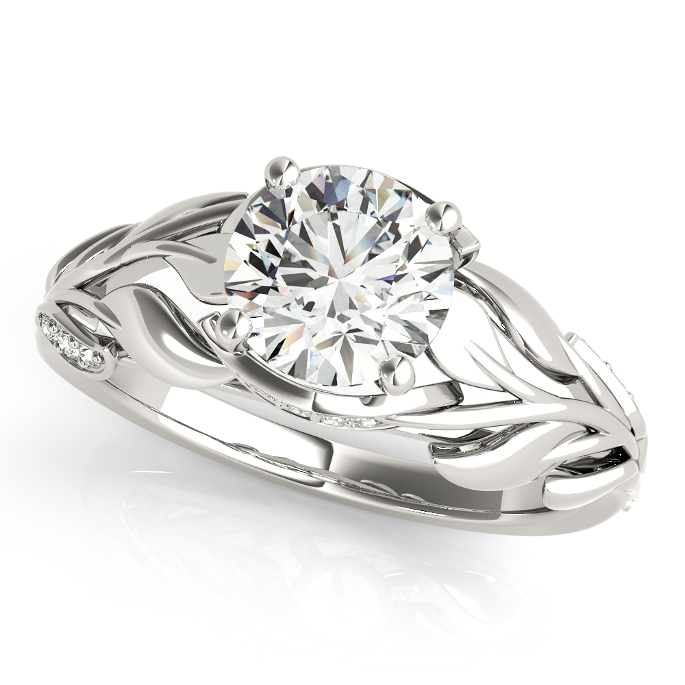 Nature Inspired Floral Leaves Engagement Ring