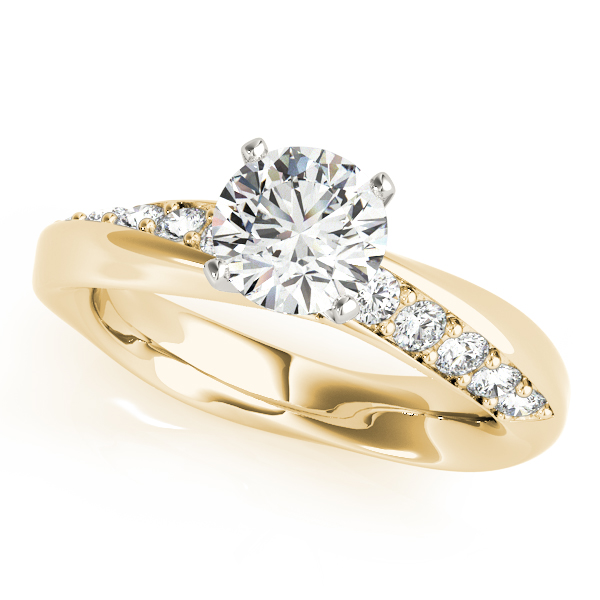 Swirl Prong-In-Channel Engagement Ring