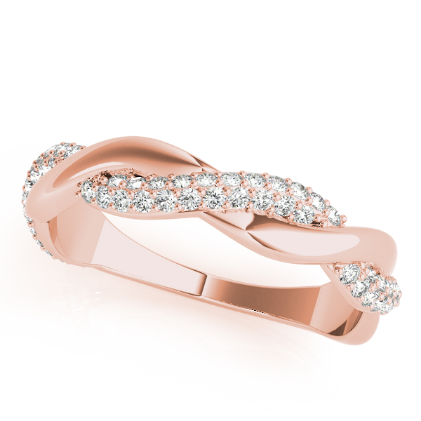 Double Row Pavé Twisted Shank Wedding Bands