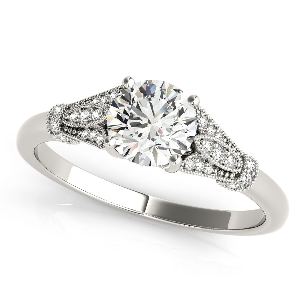 Vintage Marquise Shape Milgrain Engagement Rings