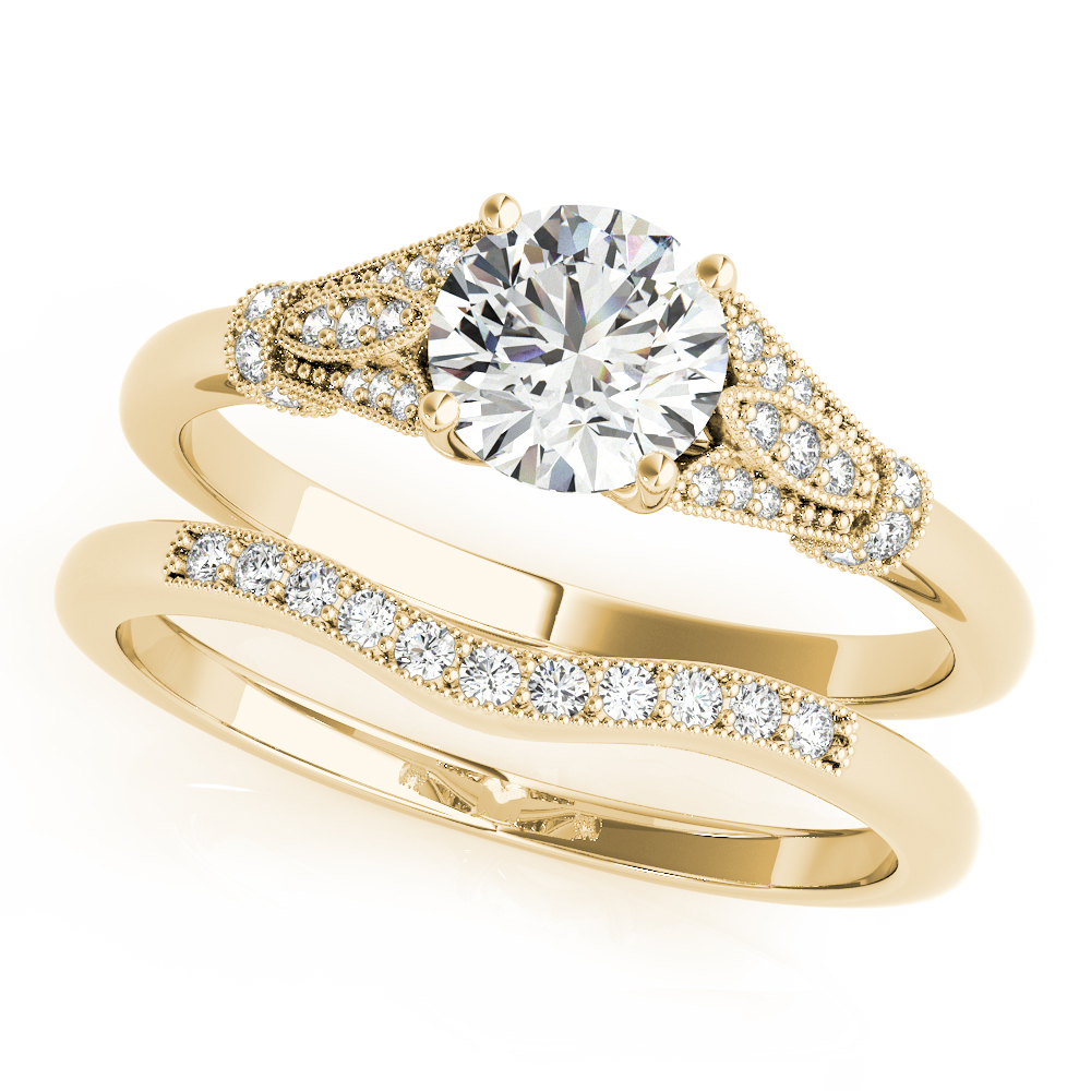 The Vera Vintage Engagement Ring, set view