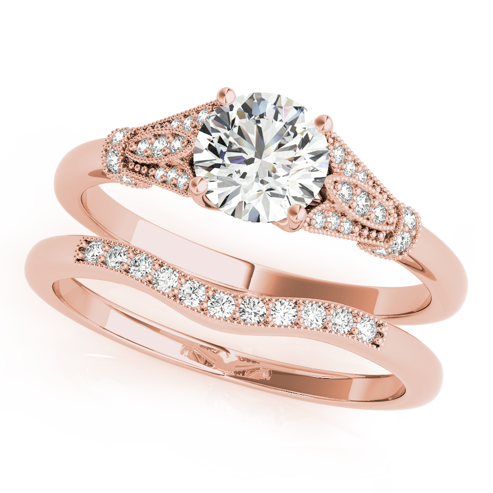 The Vera Vintage Engagement Ring, set view