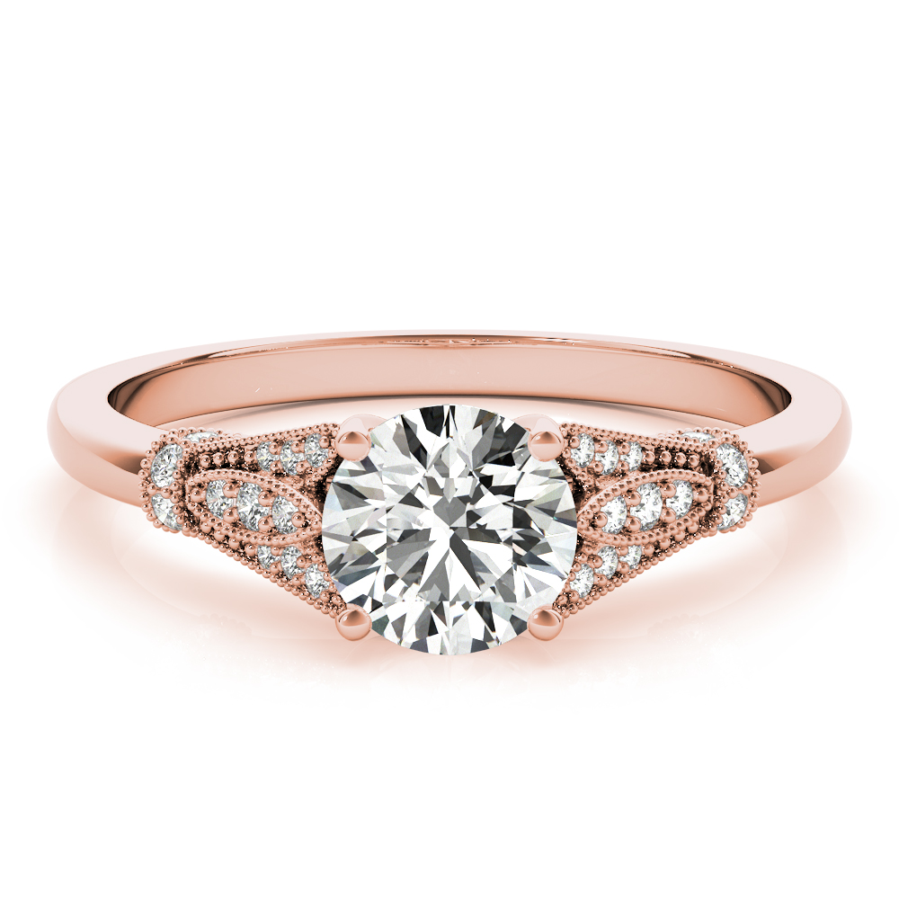 The Vera Vintage Engagement Ring, upright view