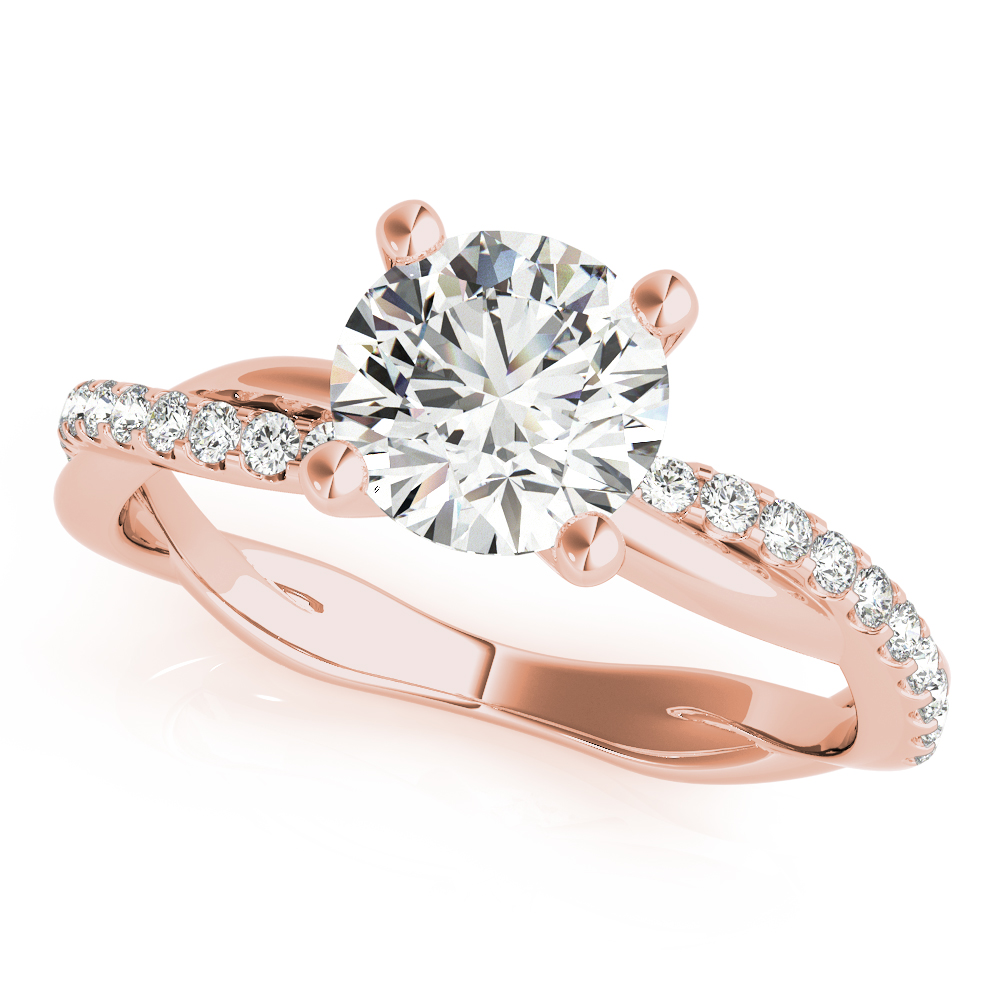 Twisting Diamond Accented Engagement Ring