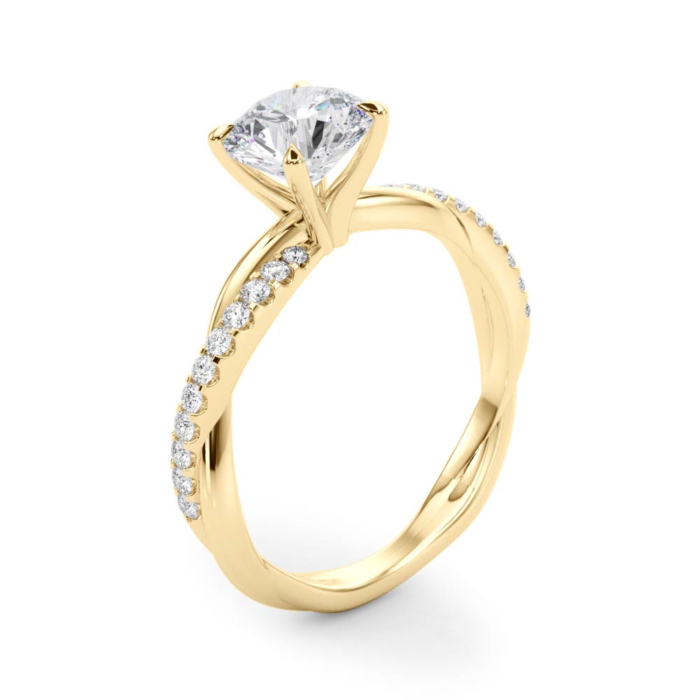 The Eva Twist Engagement Ring, angled view