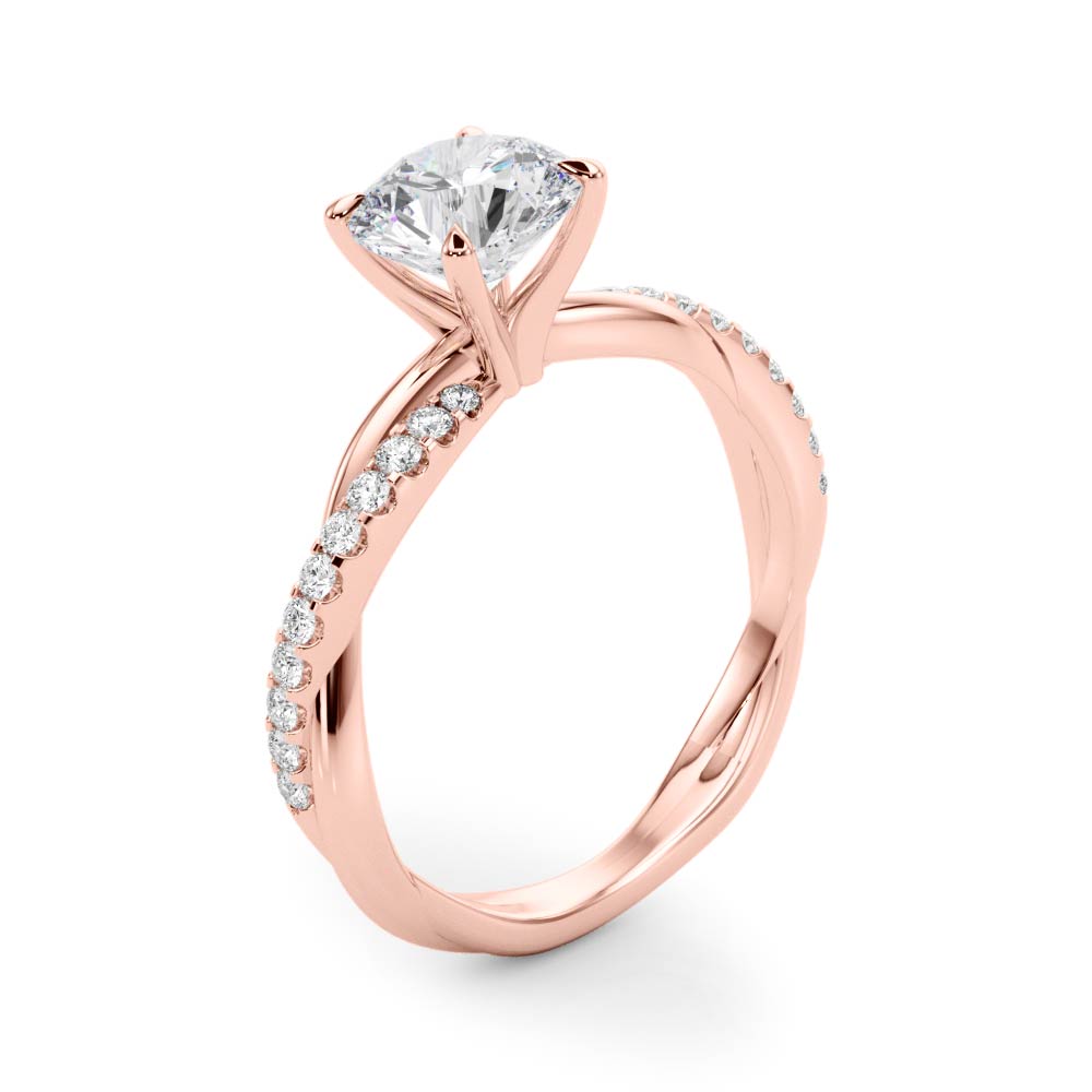 The Eva Twist Engagement Ring, angled view