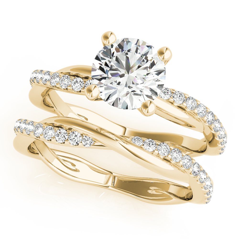 The Eva Twist Engagement Ring, set view