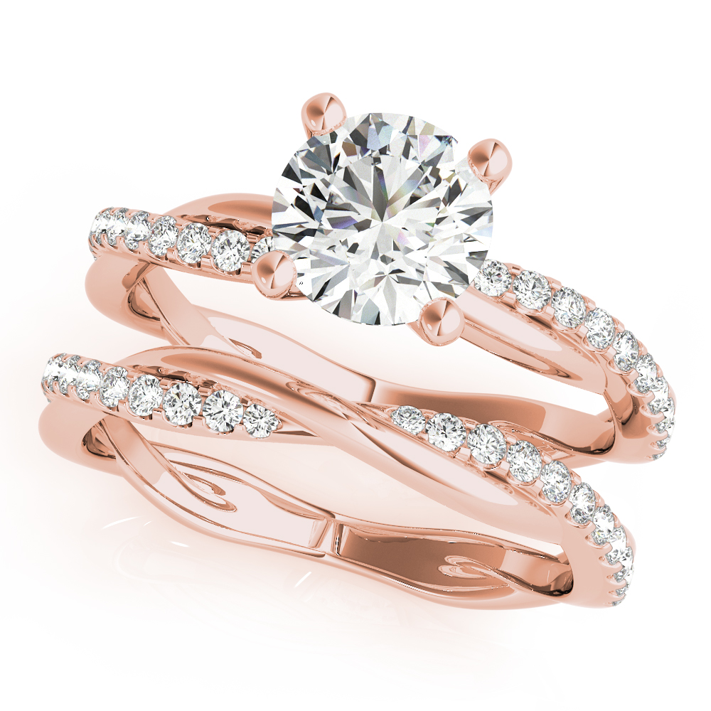 The Eva Twist Engagement Ring, set view