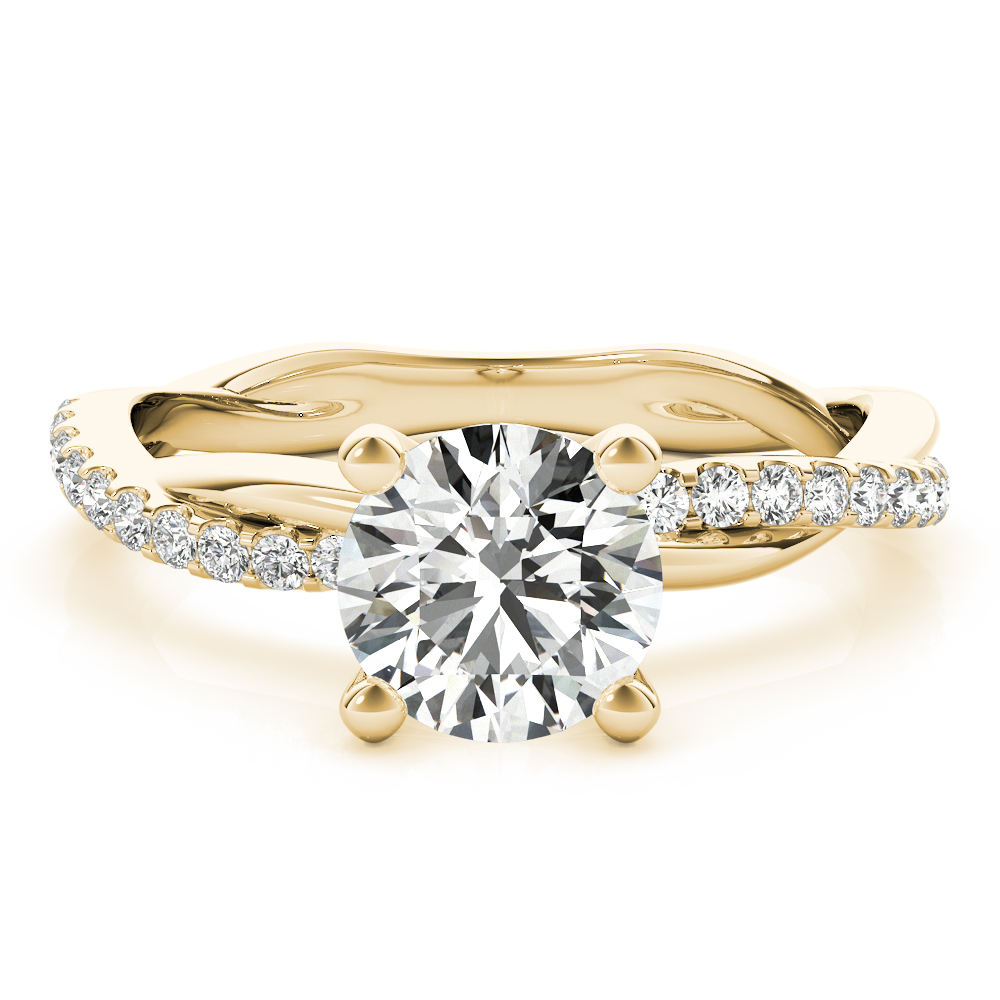 The Eva Twist Engagement Ring, upright view