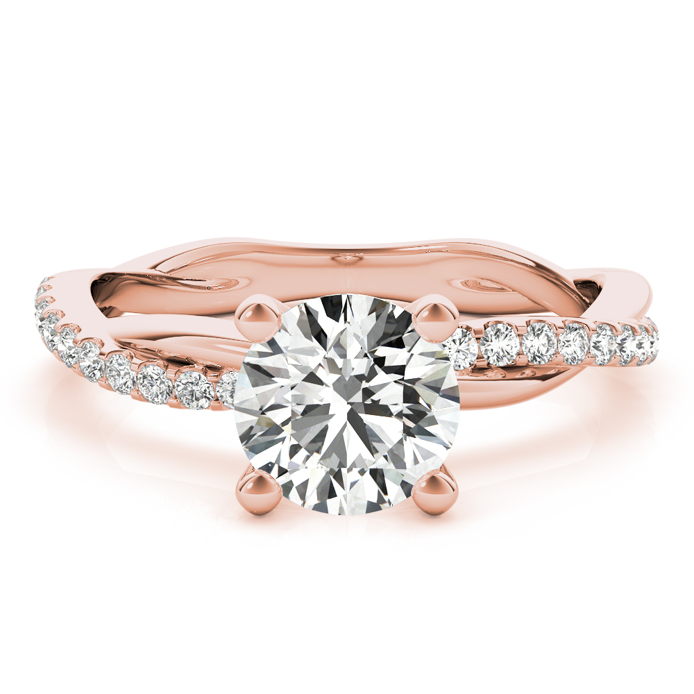 The Eva Twist Engagement Ring, upright view