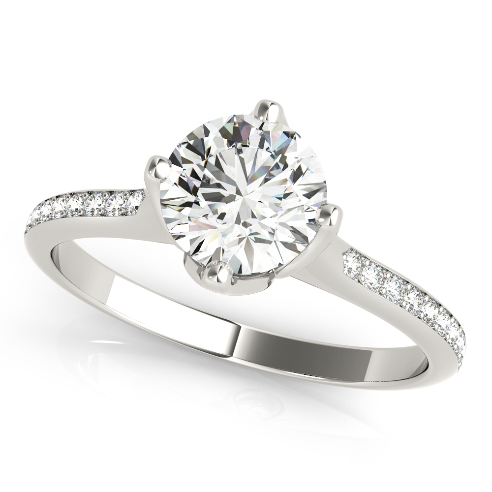 Single Row Prong Set Engagement Ring