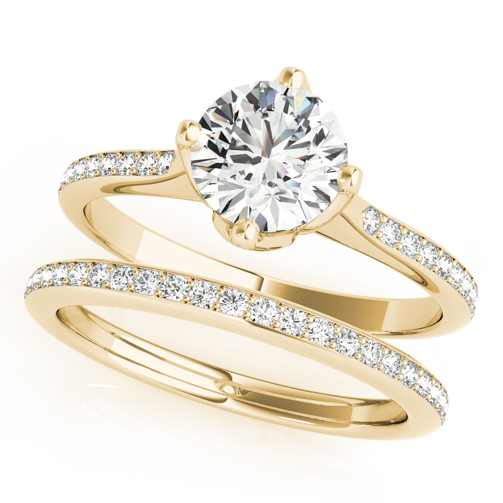 The Leona Single-Row Engagement Ring, set view
