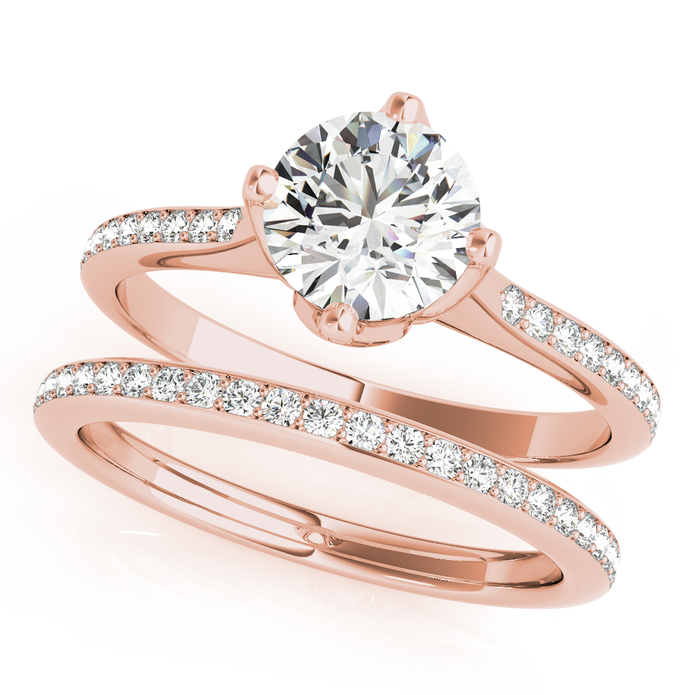 The Leona Single-Row Engagement Ring, set view
