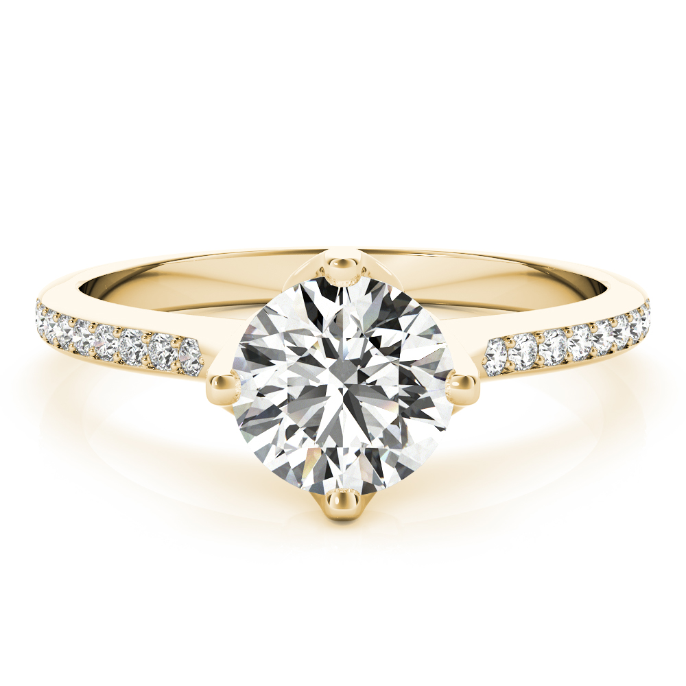 The Leona Single-Row Engagement Ring, upright view