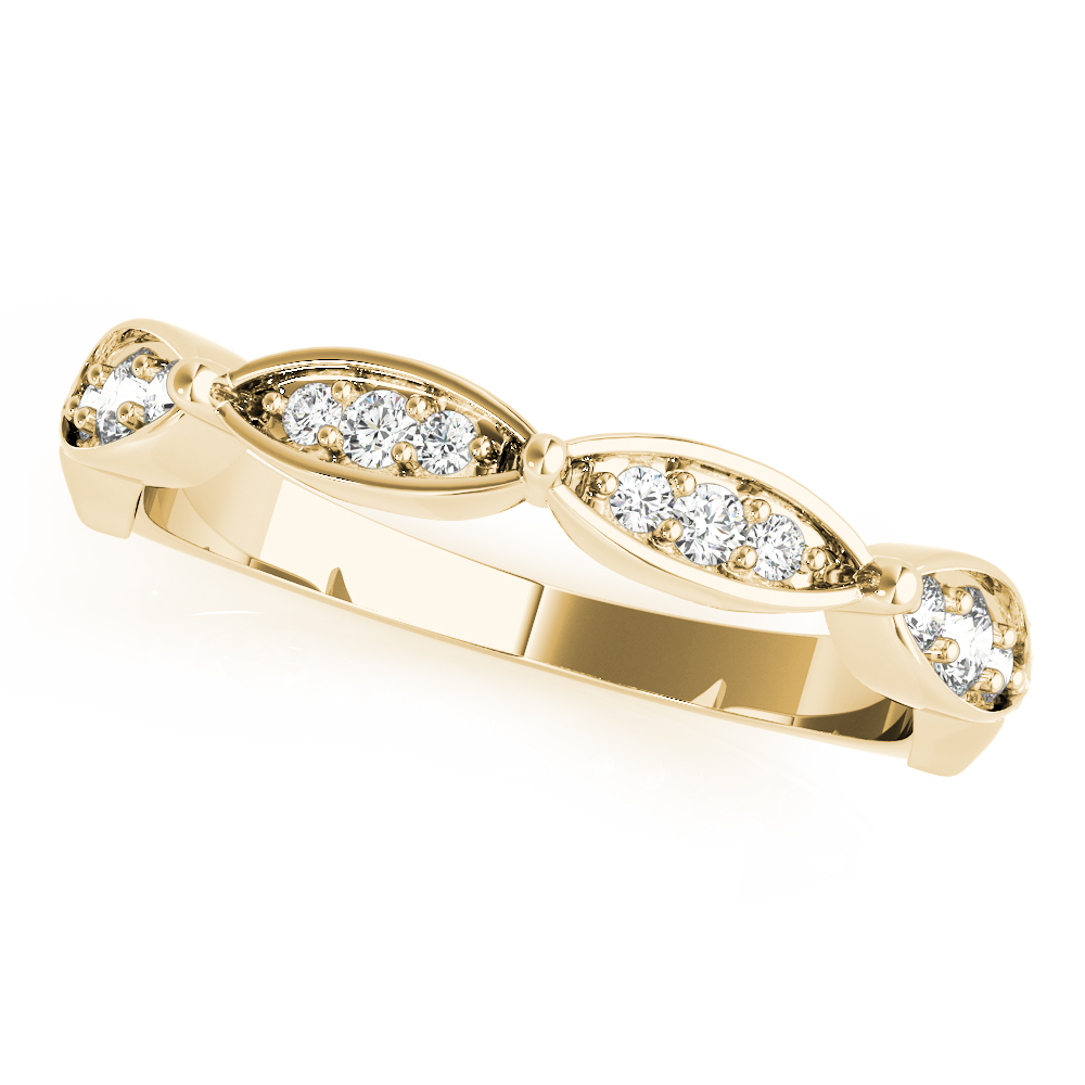 Scalloped Marquise Shape Wedding Band