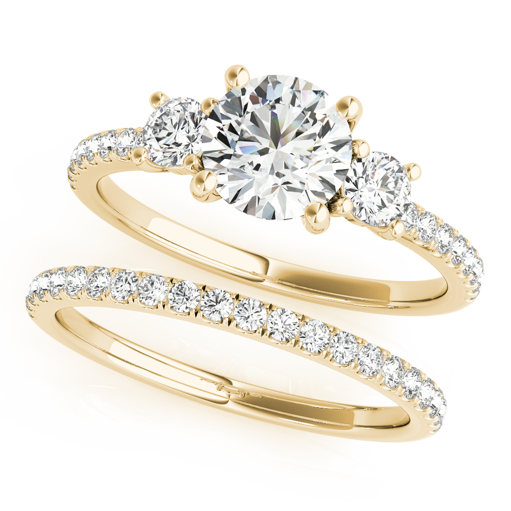 The Theodora Three-Stone Engagement Ring, set view