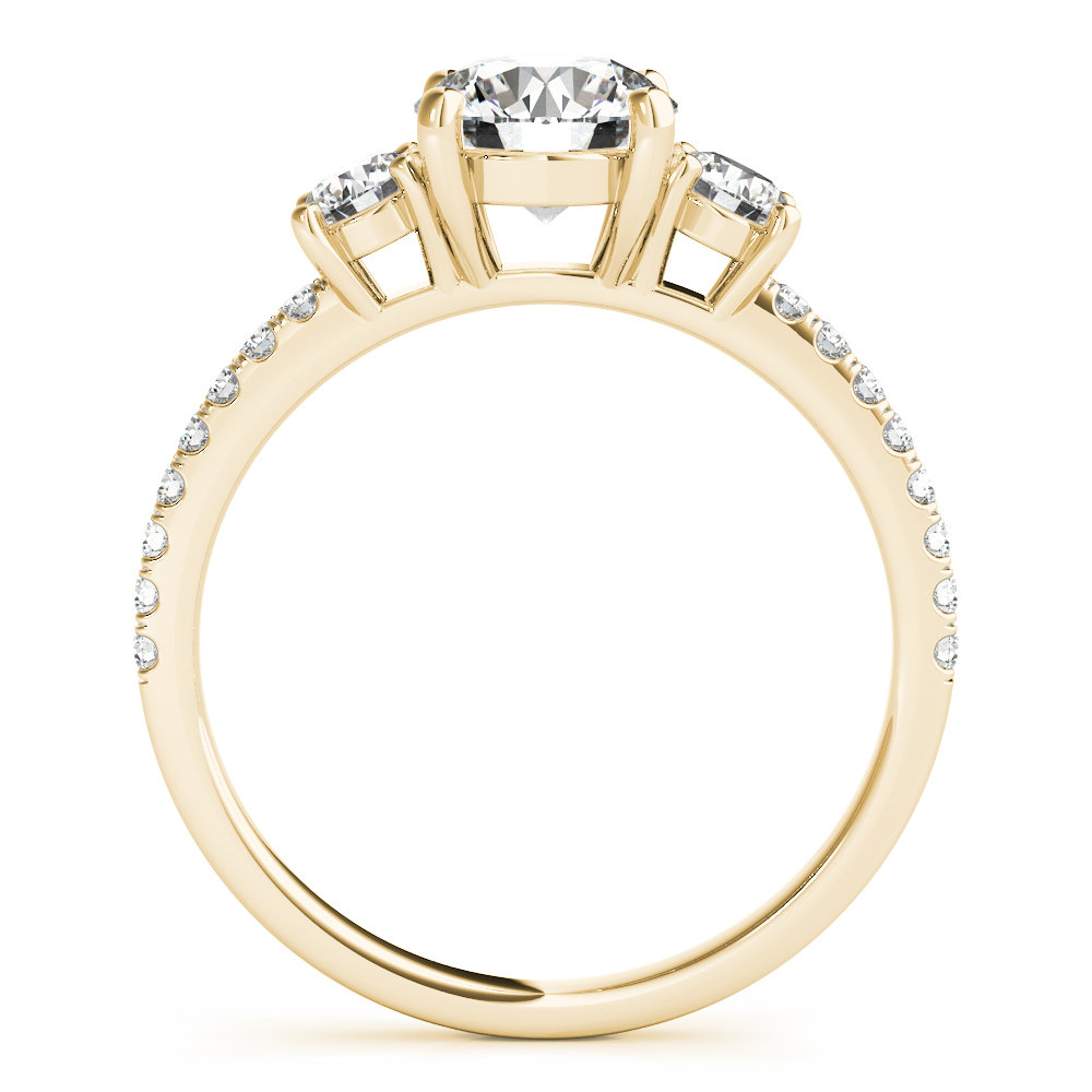 The Theodora Three-Stone Engagement Ring, side view