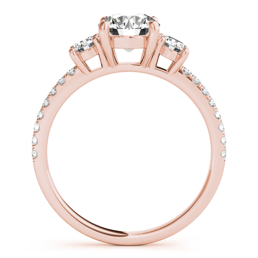 The Theodora Three-Stone Engagement Ring, side view