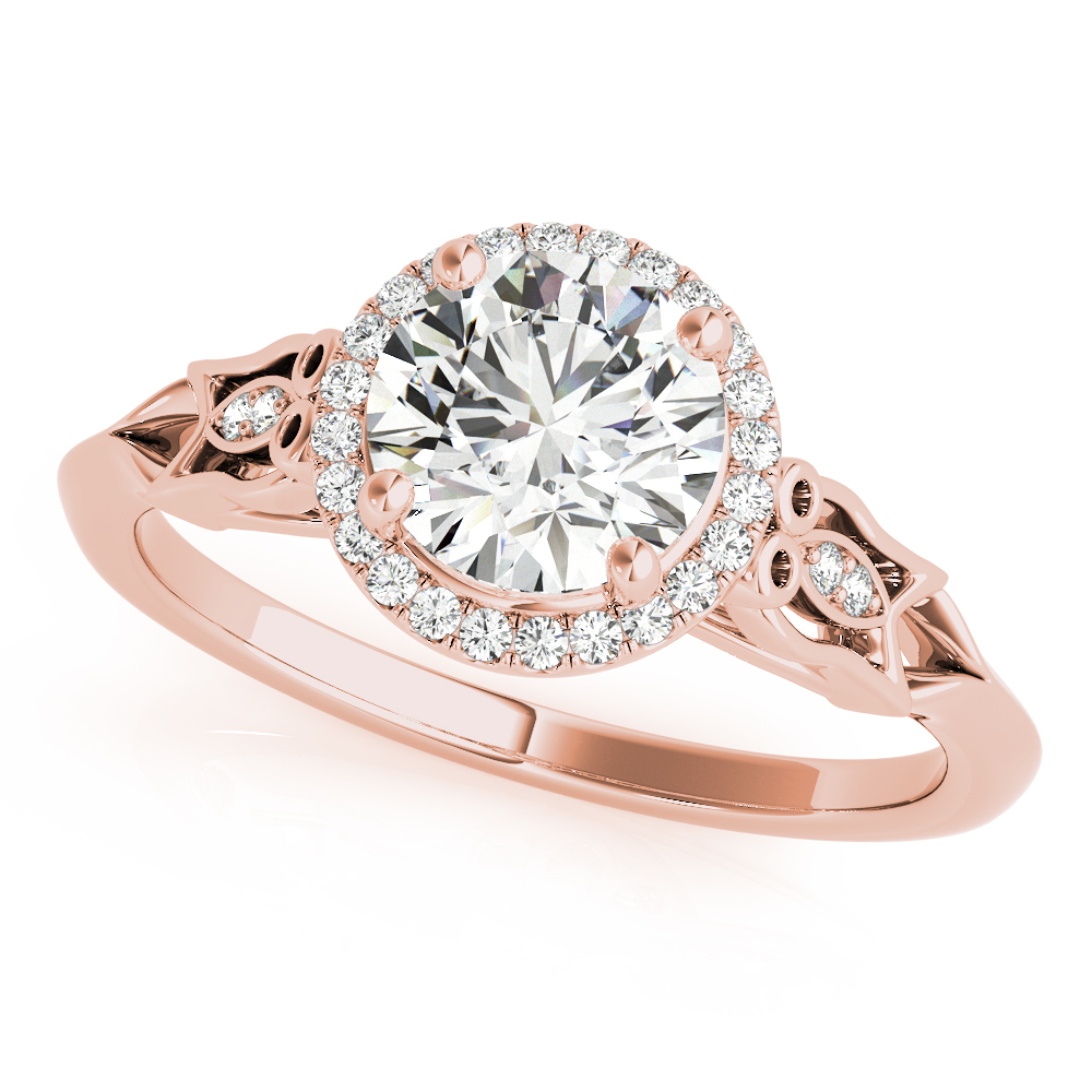 The Evangeline Halo Engagement Ring, front view