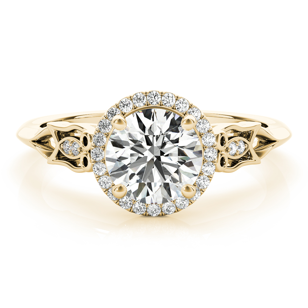The Evangeline Halo Engagement Ring, angled view