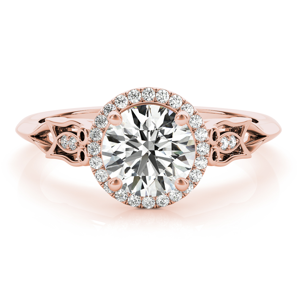 The Evangeline Halo Engagement Ring, angled view