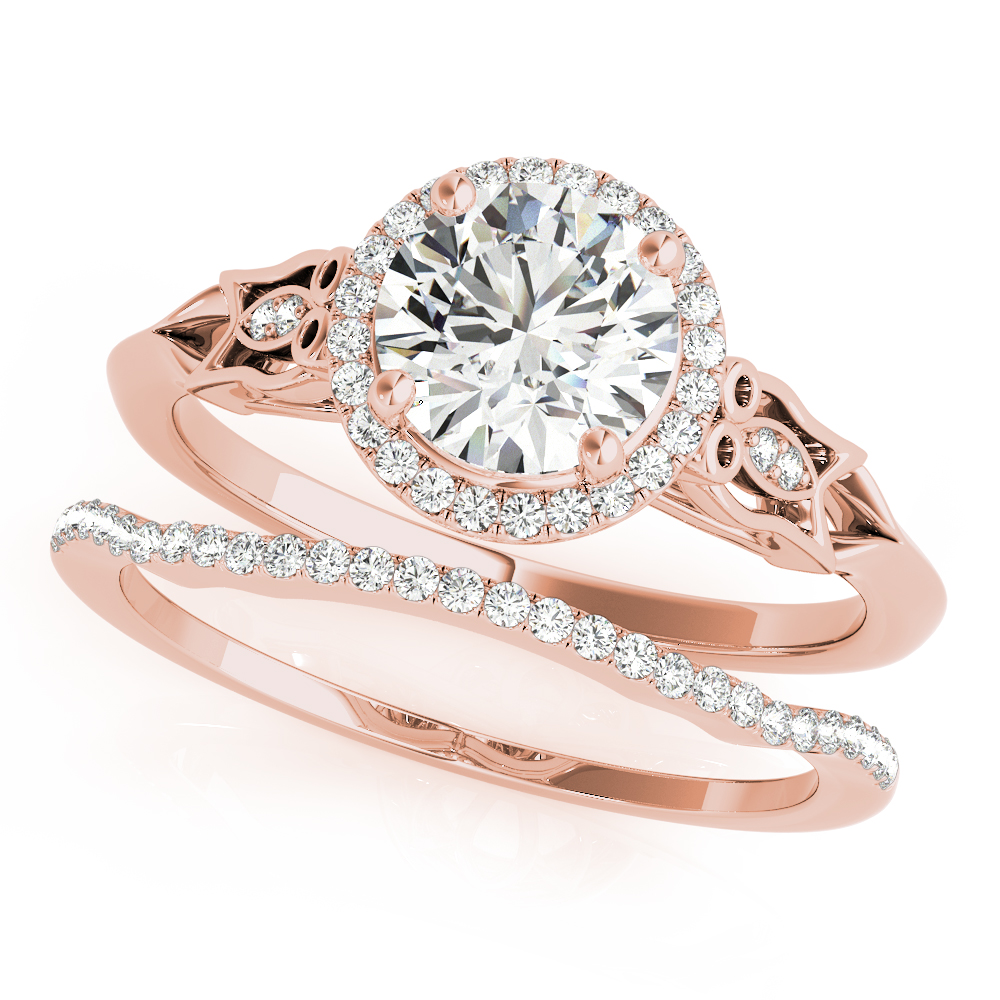 The Evangeline Halo Engagement Ring, set view