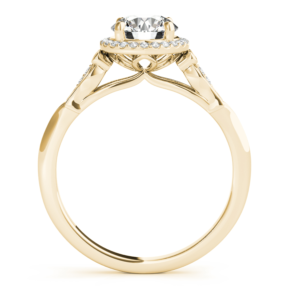 The Evangeline Halo Engagement Ring, side view