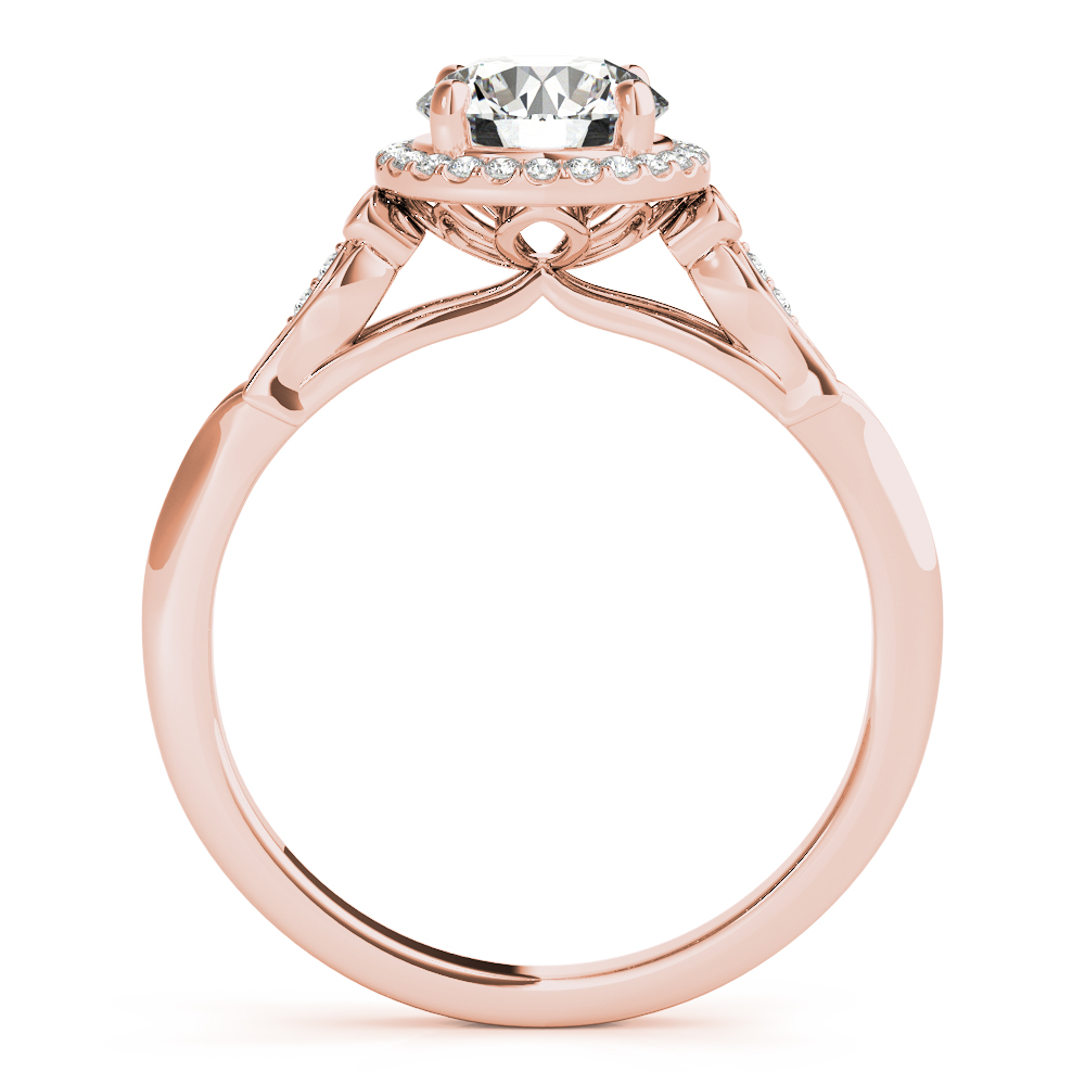 The Evangeline Halo Engagement Ring, side view