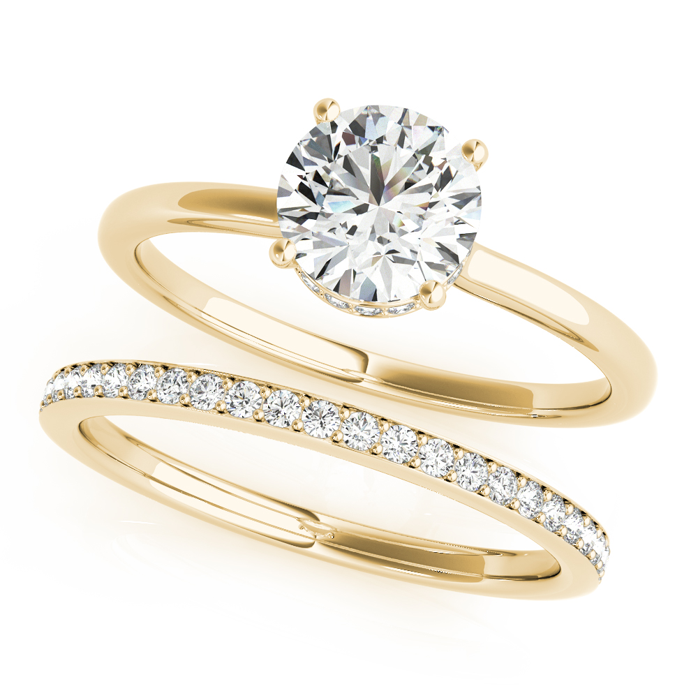 The Vera Hidden Halo Engagement Ring, set view