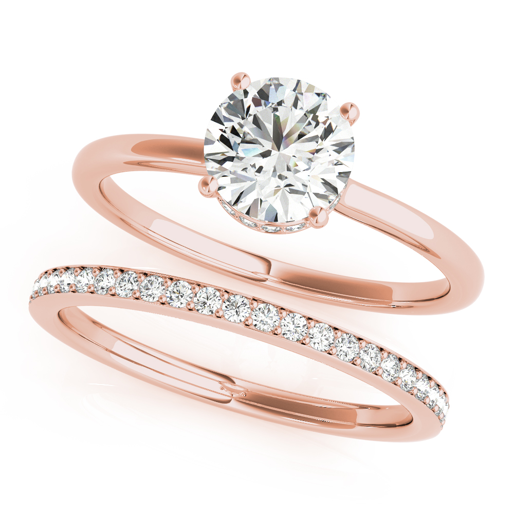 The Vera Hidden Halo Engagement Ring, set view