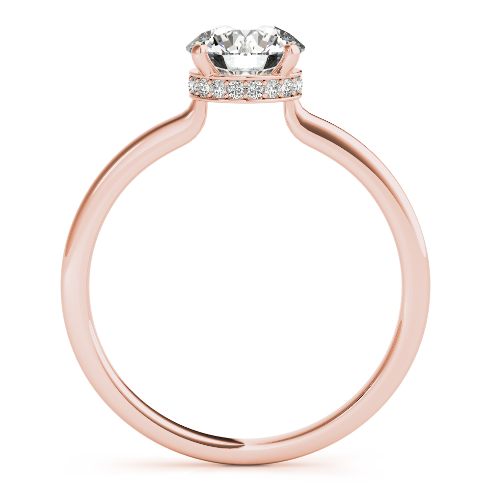 The Vera Hidden Halo Engagement Ring, side view