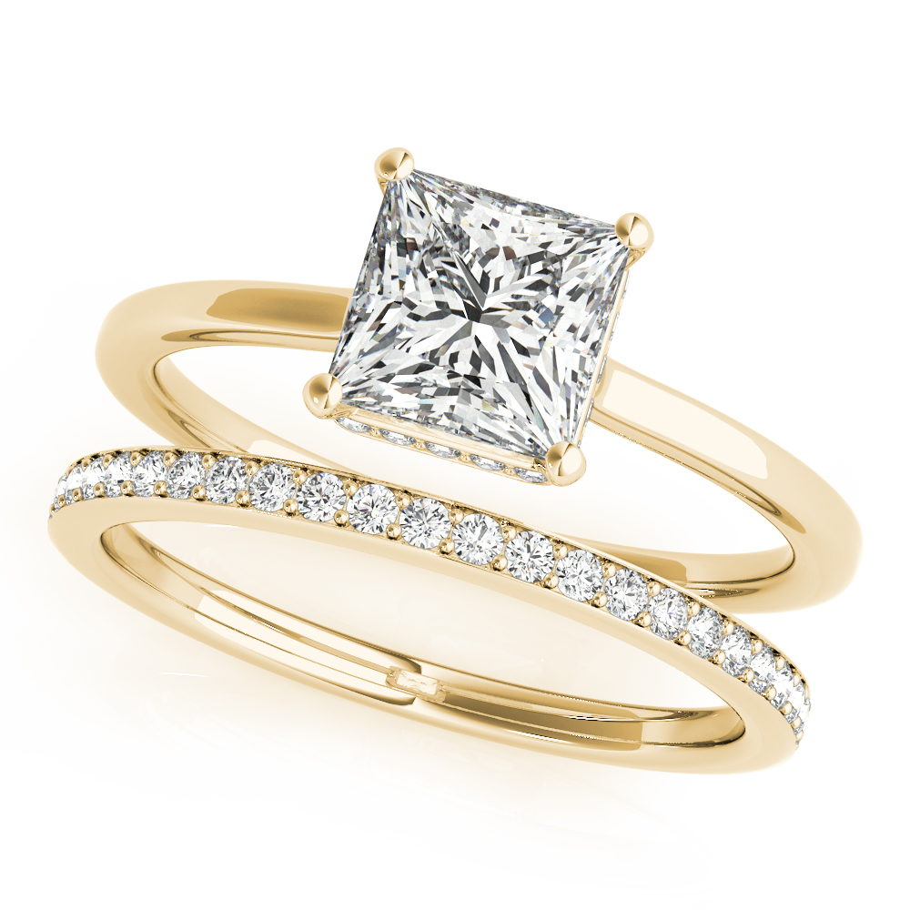 The Zelda Hidden Halo Engagement Ring, set view