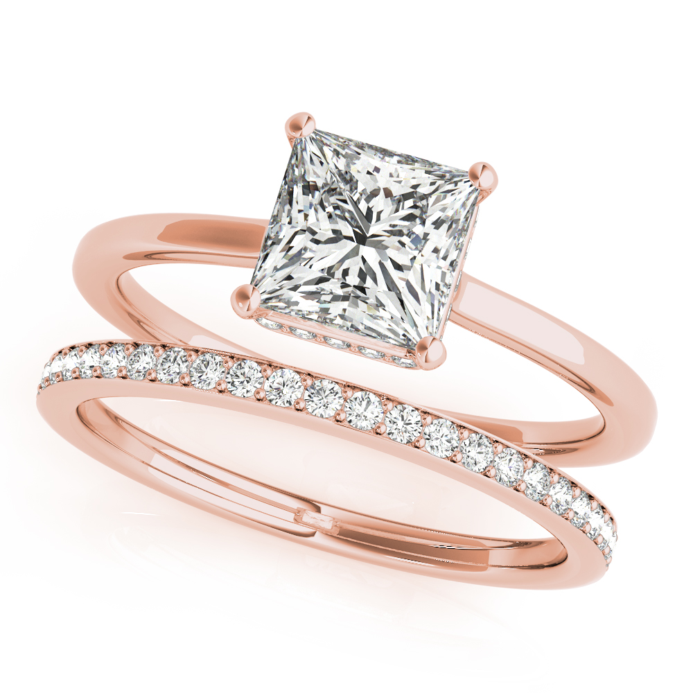 The Zelda Hidden Halo Engagement Ring, set view