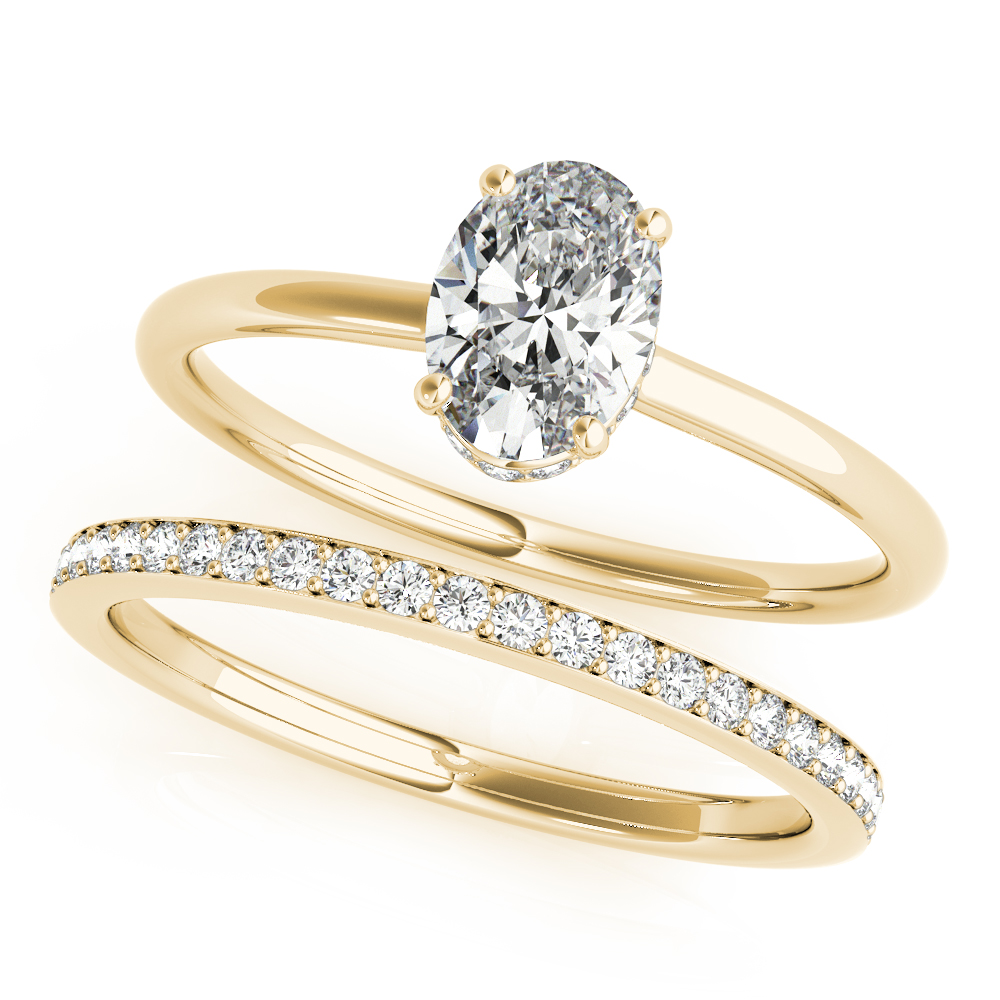 The Eveline Hidden Halo Engagement Ring, set view