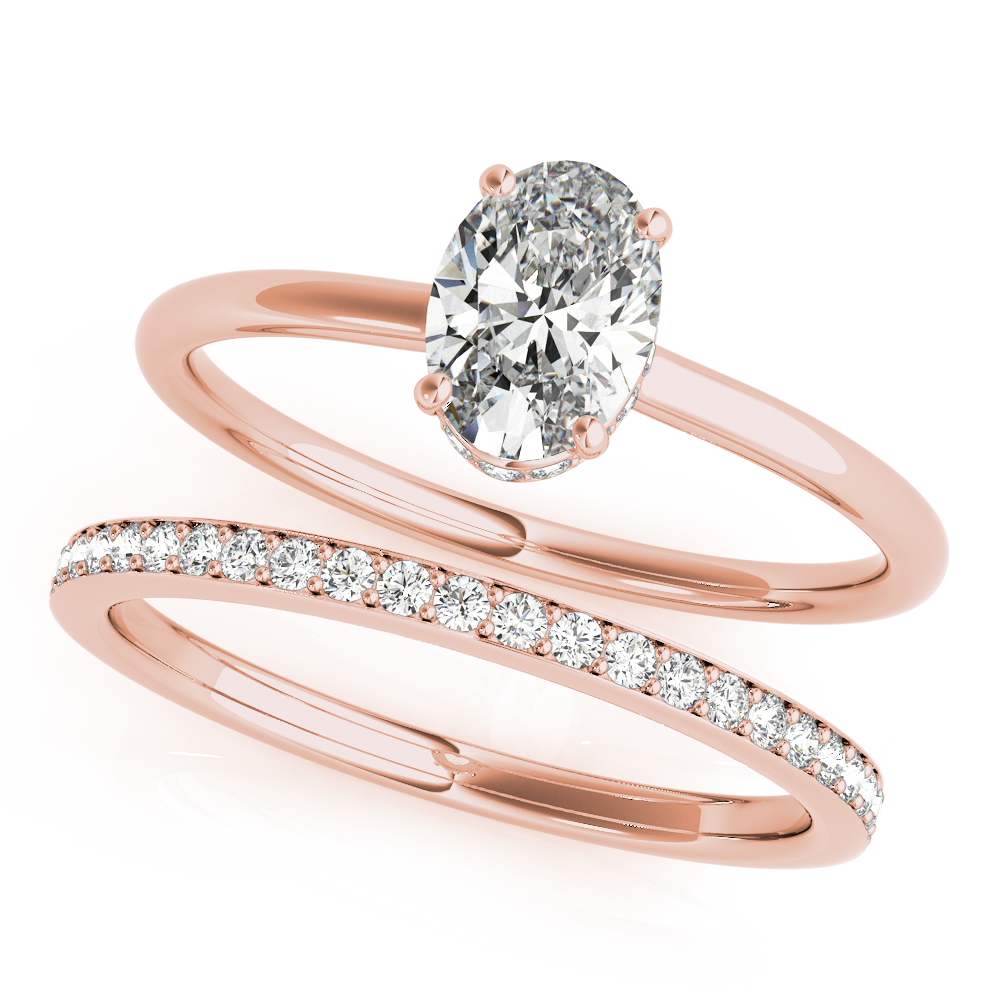 The Eveline Hidden Halo Engagement Ring, set view