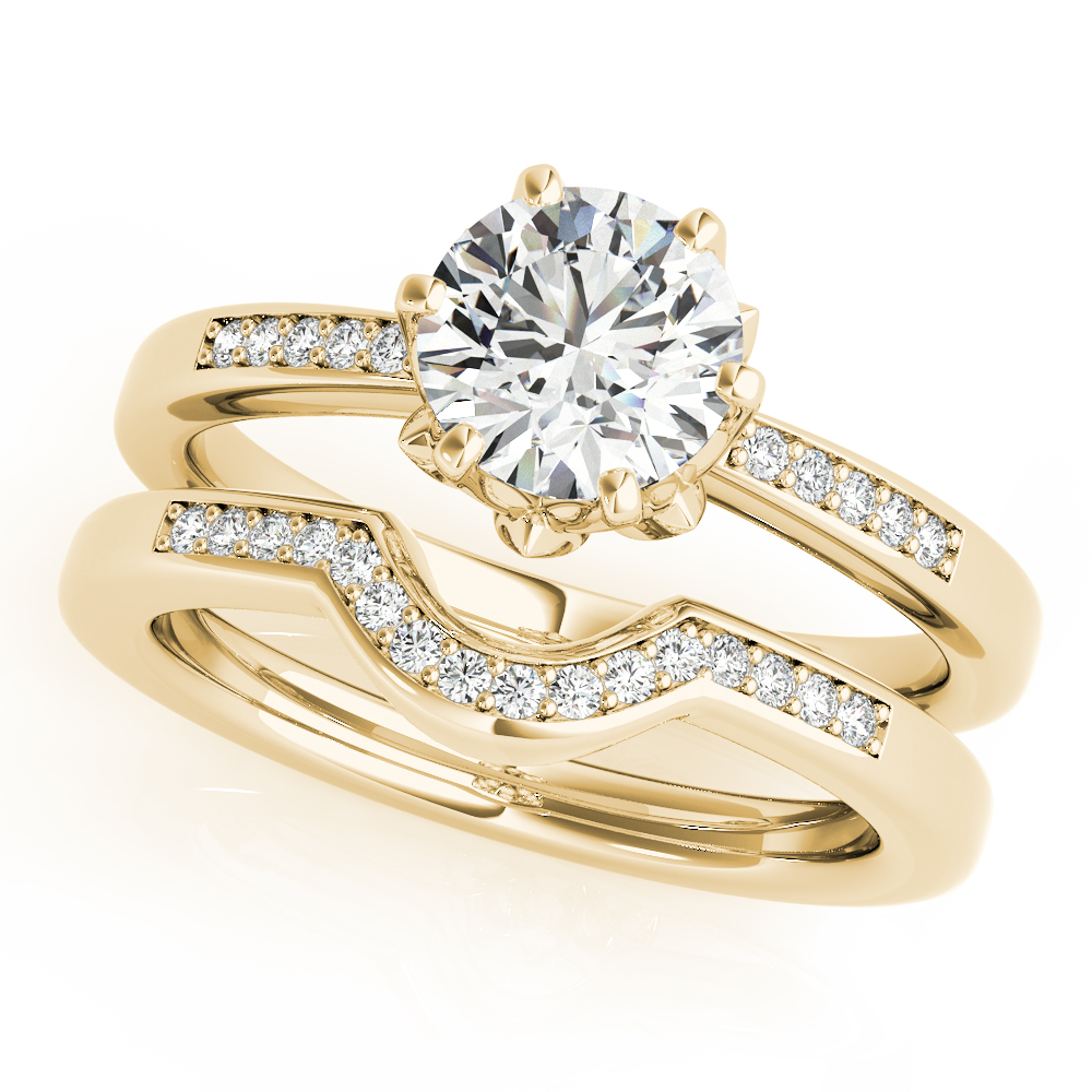 The Eliza Single-Row Engagement Ring, set view