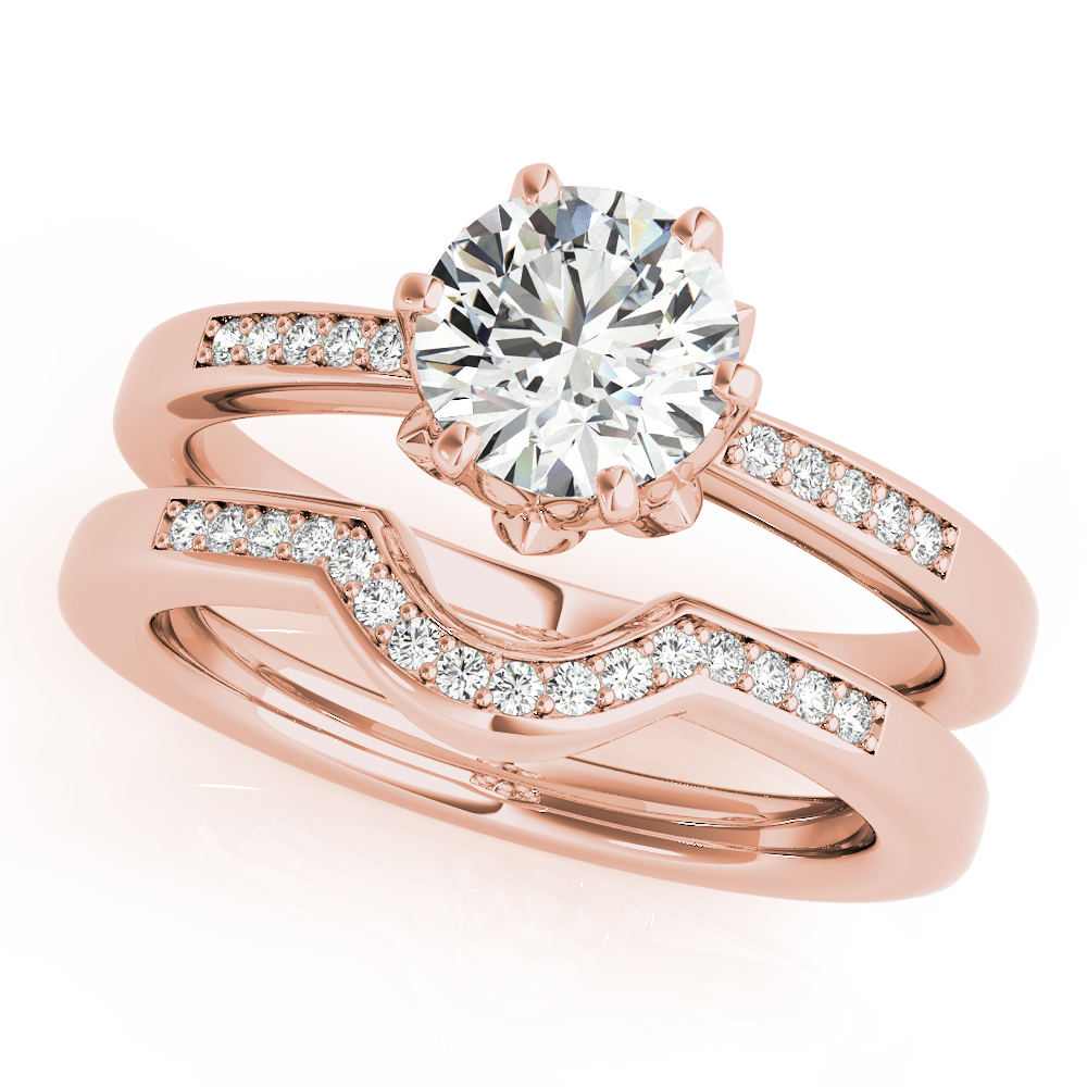 The Eliza Single-Row Engagement Ring, set view