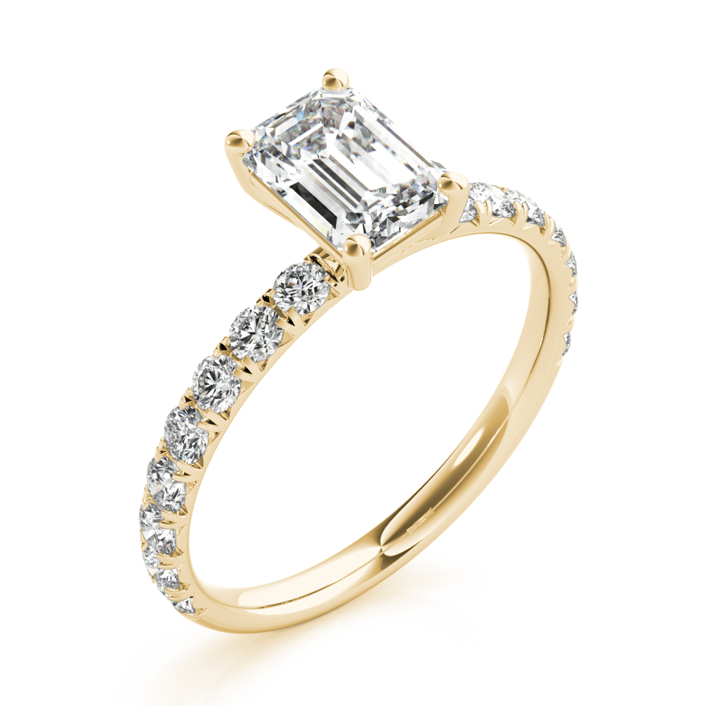 The Noelle Single-Row Engagement Ring, angled view