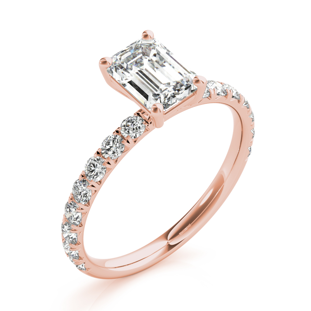 The Noelle Single-Row Engagement Ring, angled view