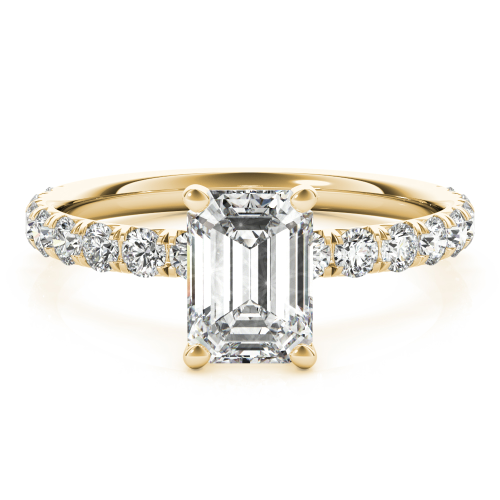 The Noelle Single-Row Engagement Ring, set view