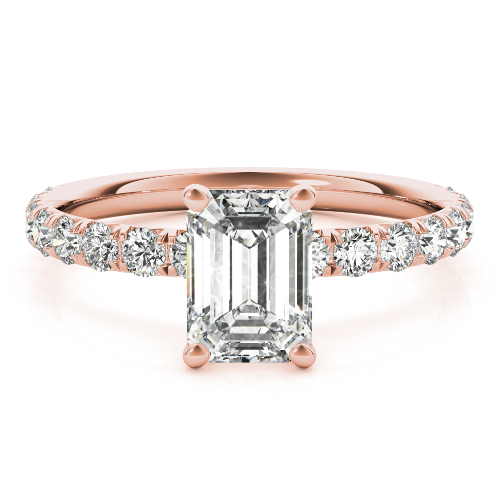 The Noelle Single-Row Engagement Ring, set view