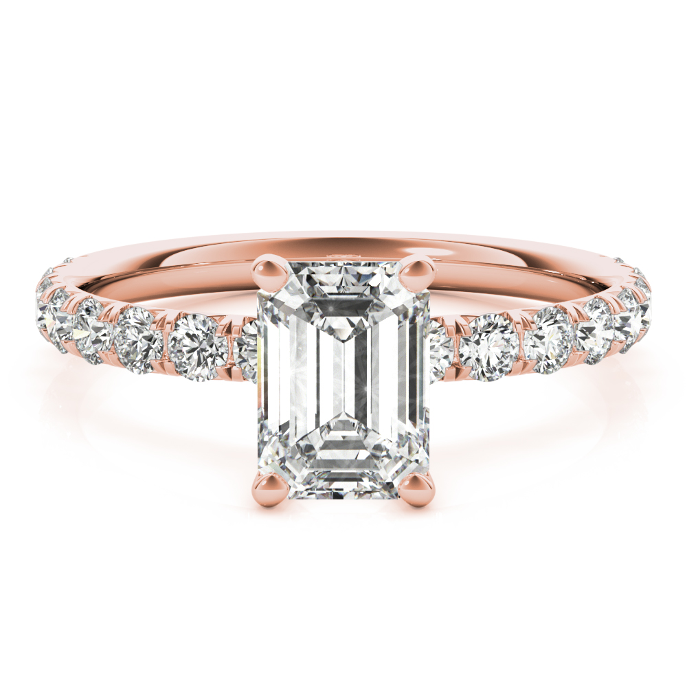 The Noelle Single-Row Engagement Ring, upright view