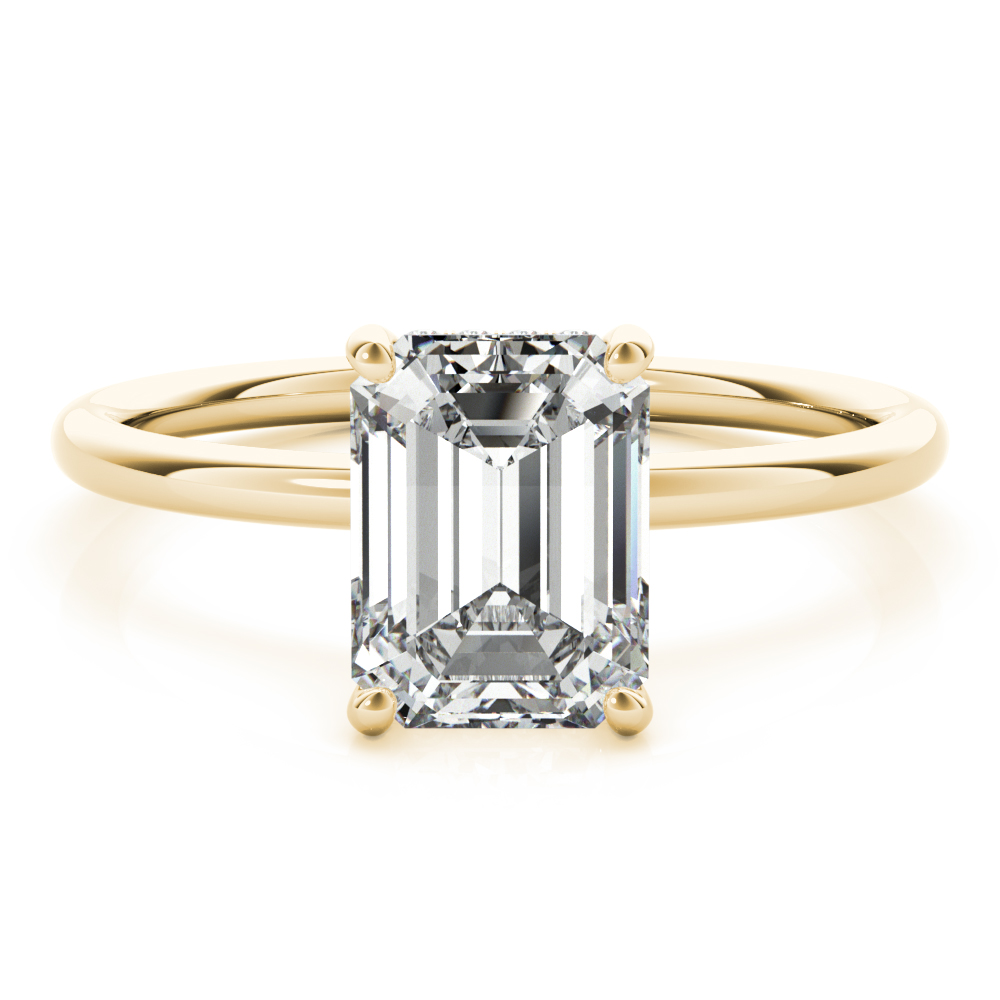 The Octavia Hidden Halo Engagement Ring, set view