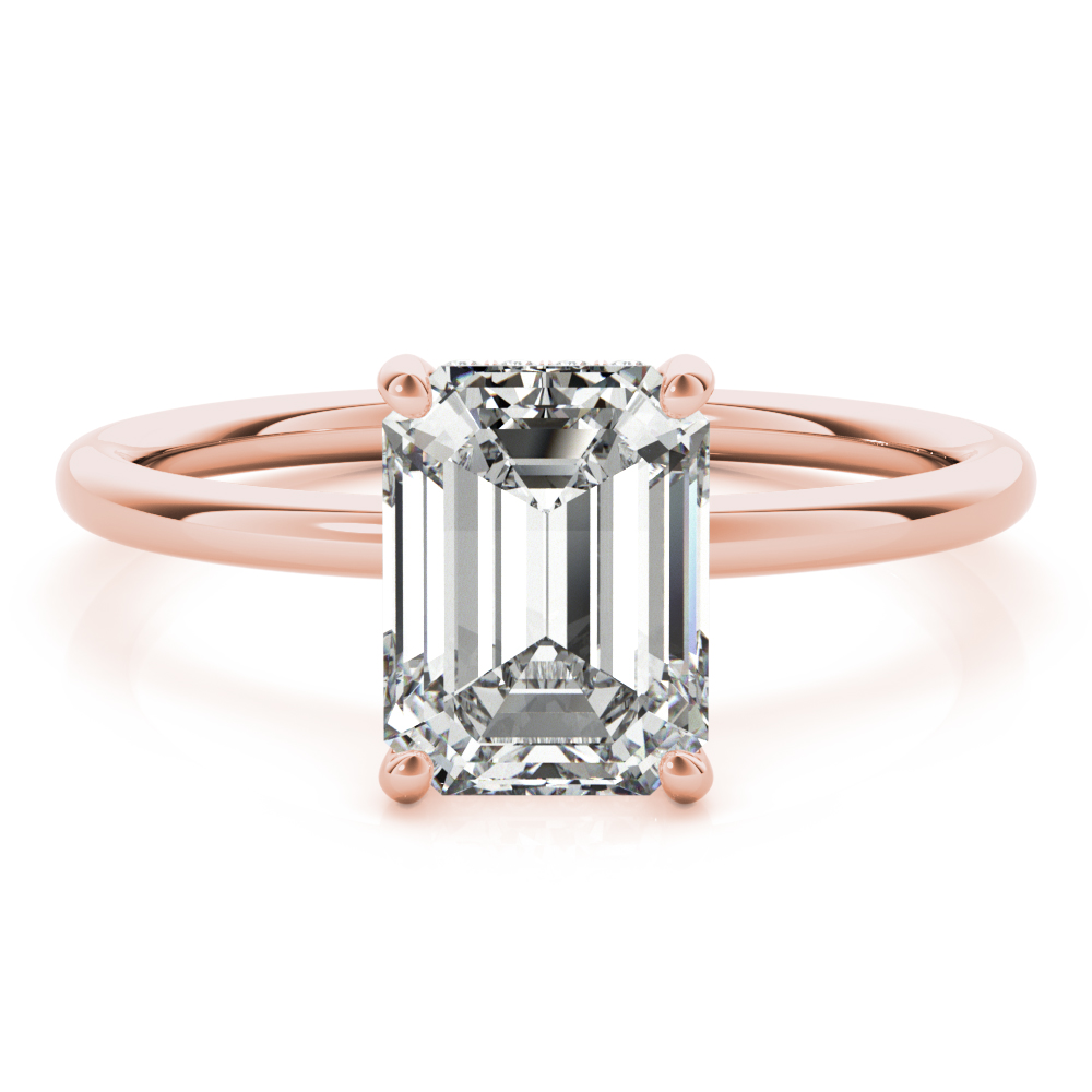 The Octavia Hidden Halo Engagement Ring, set view