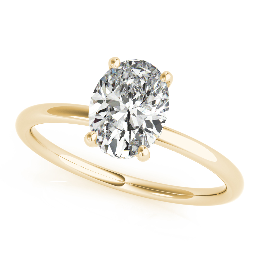 Oval Hidden Halo Engagement Ring