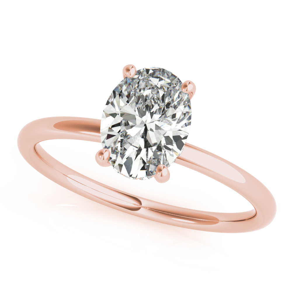 The Sloane Hidden Halo Engagement Ring, front view