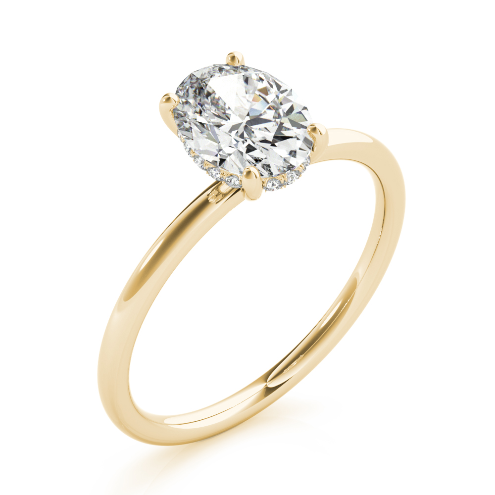 The Sloane Hidden Halo Engagement Ring, angled view