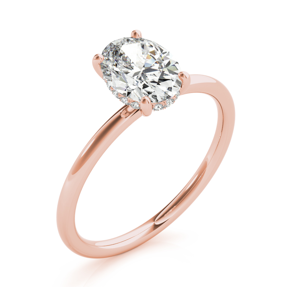 The Sloane Hidden Halo Engagement Ring, angled view
