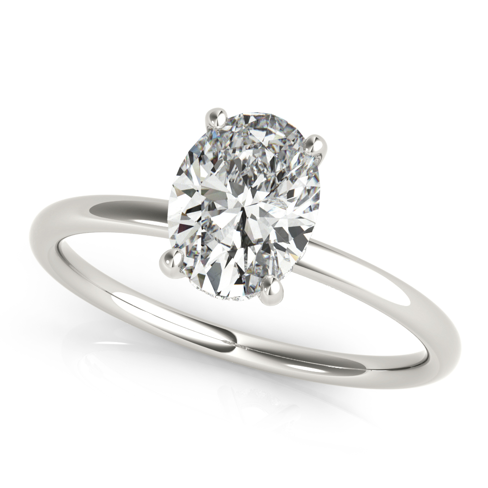 Oval Hidden Halo Engagement Ring